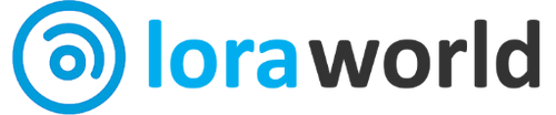 LoraWorld logo with a blue circular design on a white background